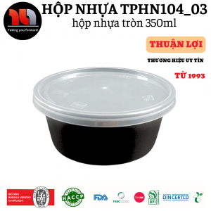 HỘP NHỰA MICROWAVE TRÒN ĐEN 350ML