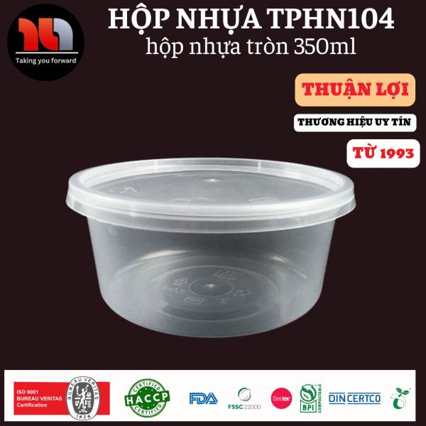 HỘP NHỰA MICROWAVE TRÒN TRONG 350ML