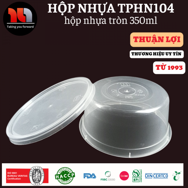 HỘP NHỰA MICROWAVE TRÒN TRONG 350ML