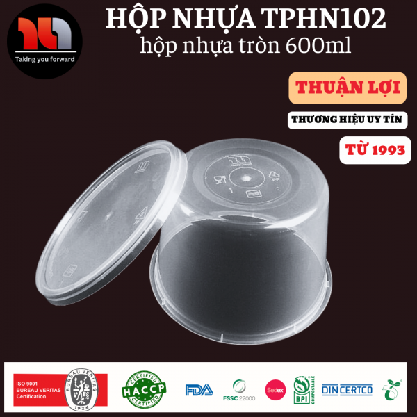 HỘP NHỰA MICROWAVE TRÒN TRONG 600ML