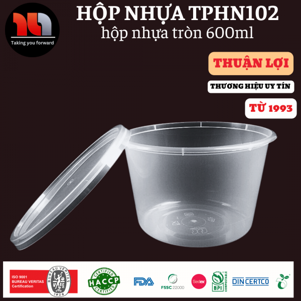 HỘP NHỰA MICROWAVE TRÒN TRONG 600ML