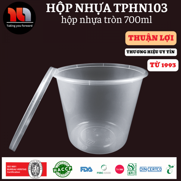 HỘP NHỰA MICROWAVE TRÒN TRONG 700ML