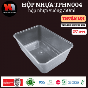 HỘP NHỰA MICROWAVE VUÔNG TRONG 750ML