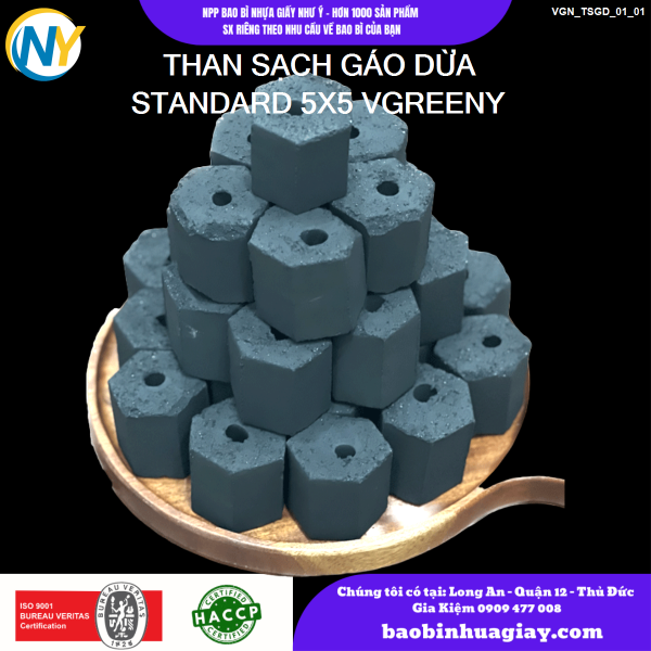 THAN SẠCH GÁO DỪA STANDARD 5X5 VGREENY