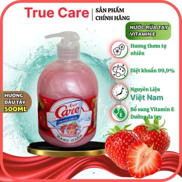 NƯỚC RỬA TAY TRUE CARE_Chai 500ML (Hương Dâu)